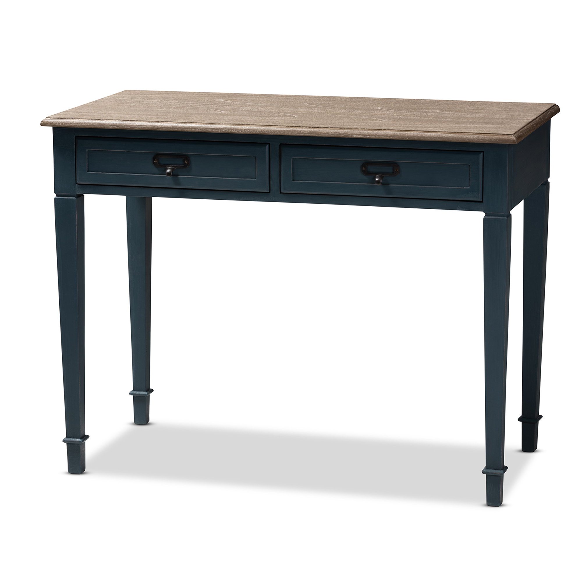 Baxton Studio Dauphine French Provincial Spruce Blue Accent Writing Desk